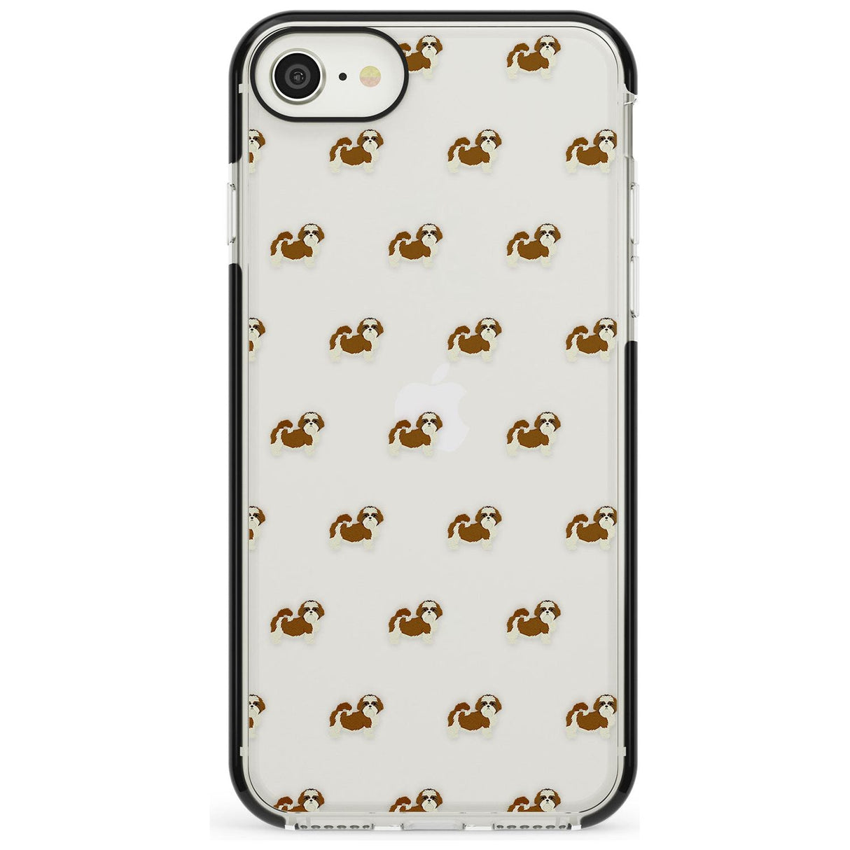 Shih Tzu Dog Pattern Clear Black Impact Phone Case for iPhone SE 8 7 Plus