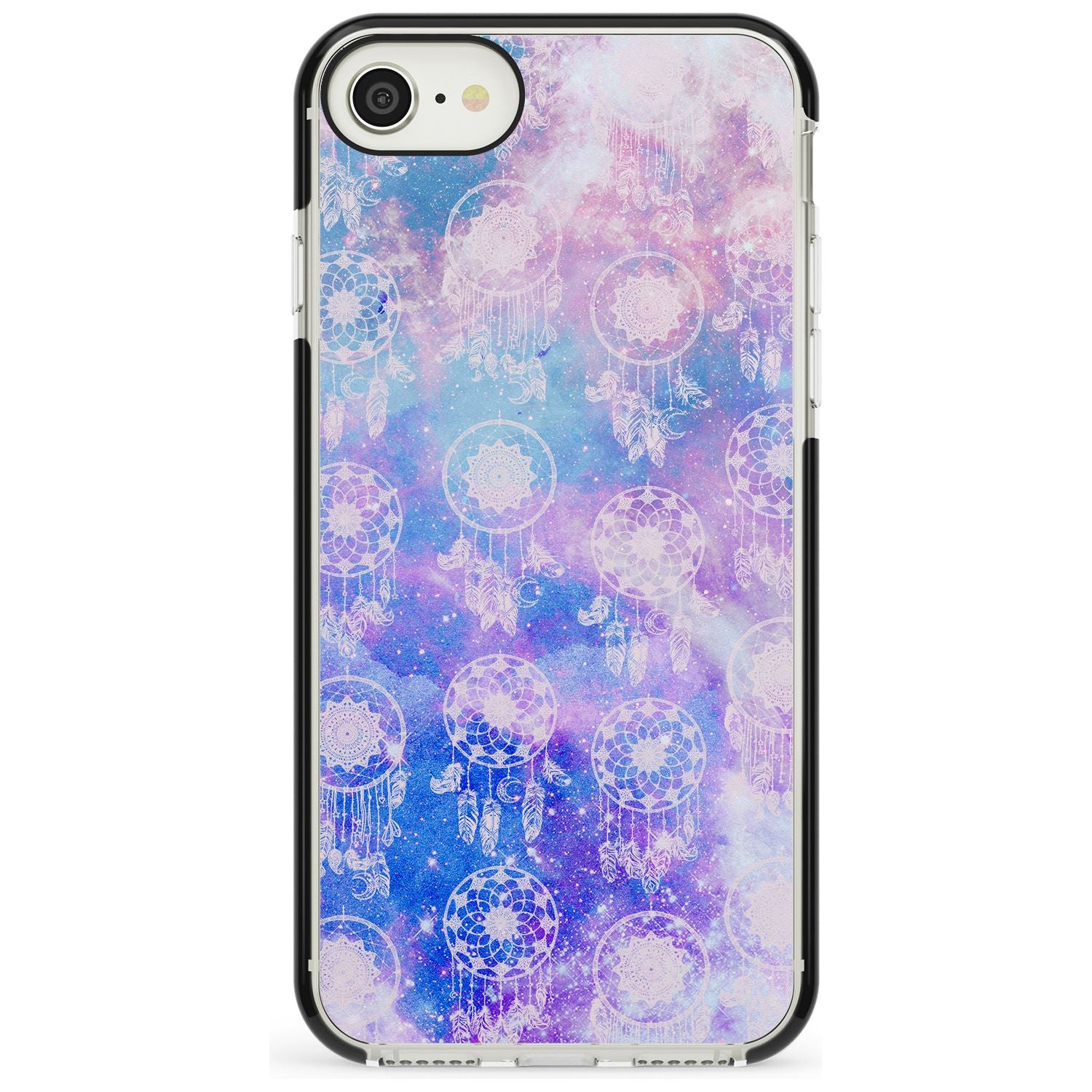 Dreamcatcher Pattern Galaxy Print Tie Dye Black Impact Phone Case for iPhone SE 8 7 Plus
