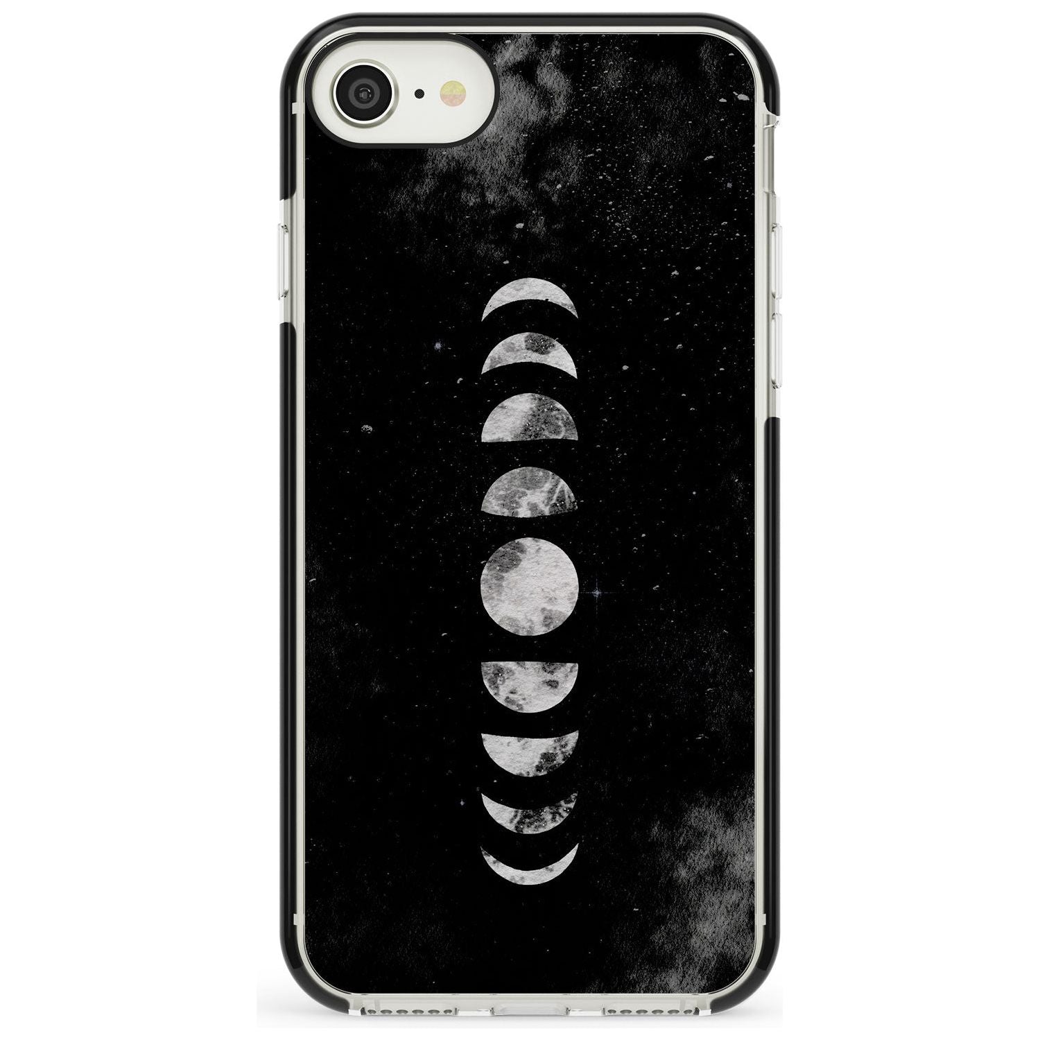 Watercolour Moon Phases Black Impact Phone Case for iPhone SE 8 7 Plus