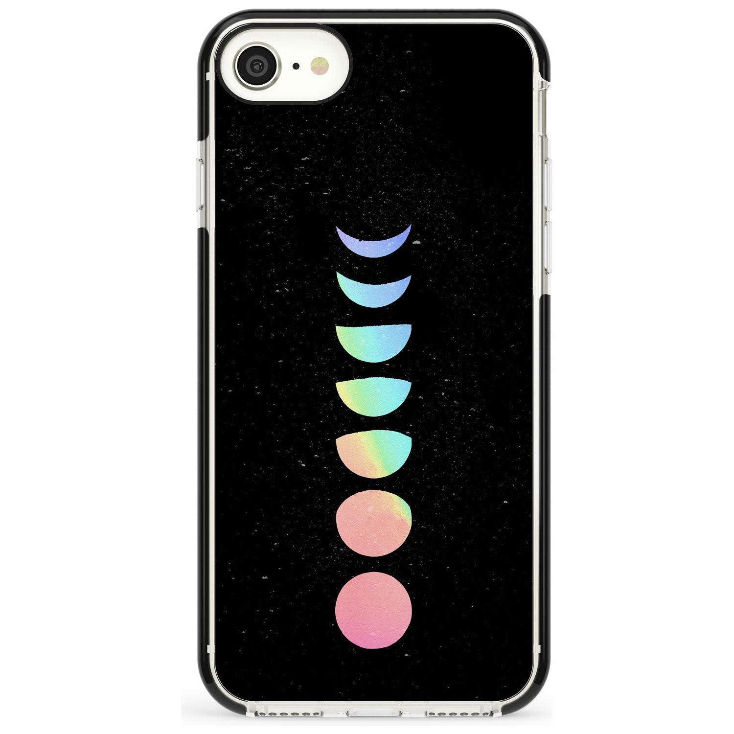 Pastel Moon Phases Pink Fade Impact Phone Case for iPhone SE 8 7 Plus