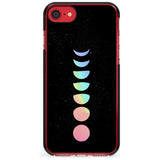 Pastel Moon Phases Pink Fade Impact Phone Case for iPhone SE 8 7 Plus