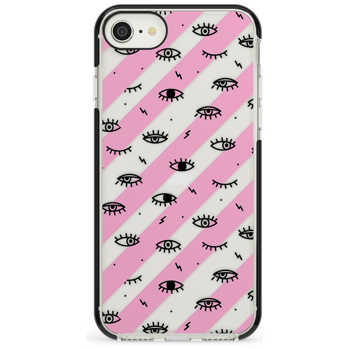 Pink Stripe Eyes iPhone Case  Black Impact Phone Case - Case Warehouse