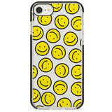 Happy Face Clear Pattern iPhone Case  Black Impact Phone Case - Case Warehouse