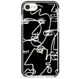 Continuous Line Faces: Clear on Black Pink Fade Impact Phone Case for iPhone SE 8 7 Plus