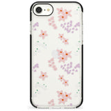 Pink & Purple Flower Mix: Clear Pink Fade Impact Phone Case for iPhone SE 8 7 Plus