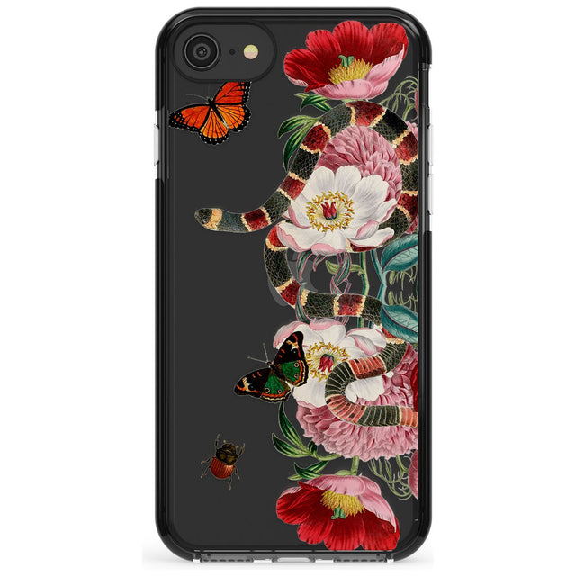 Floral Snake Pink Fade Impact Phone Case for iPhone SE 8 7 Plus