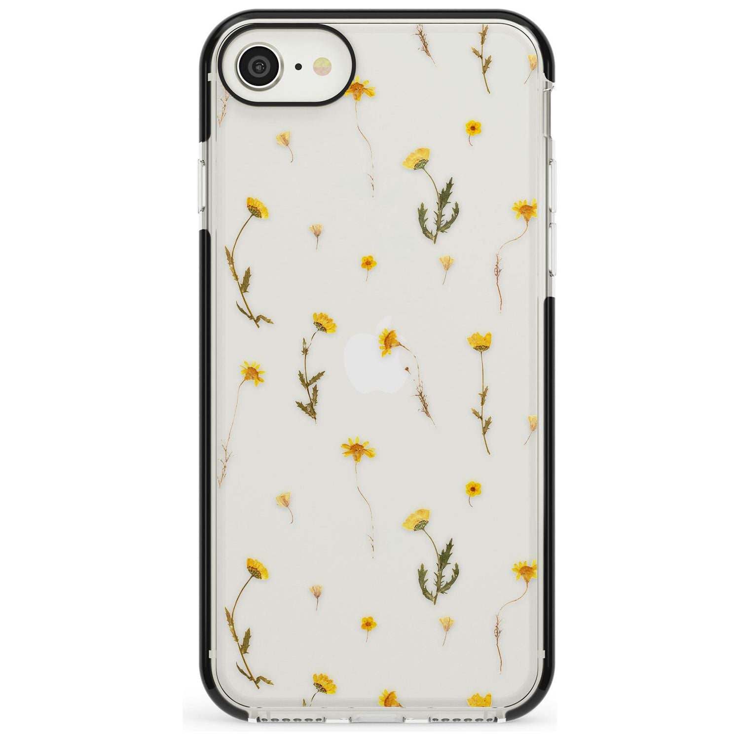 Mixed Yellow Flowers - Dried Flower-Inspired Black Impact Phone Case for iPhone SE 8 7 Plus