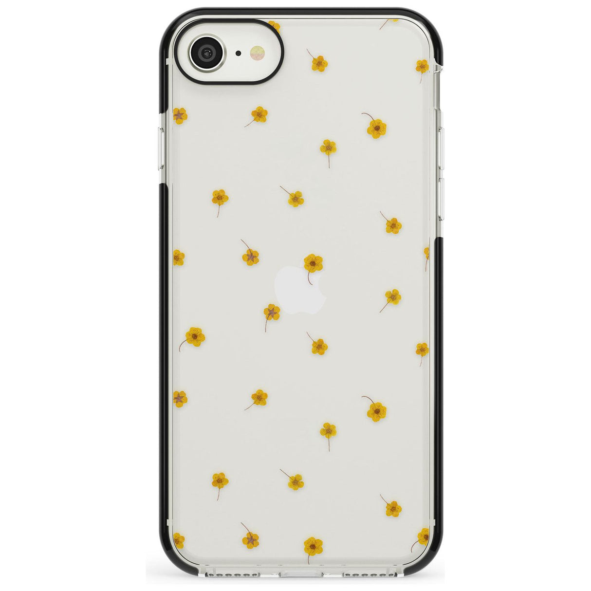 Yellow Flower Pattern - Dried Flower-Inspired Black Impact Phone Case for iPhone SE 8 7 Plus