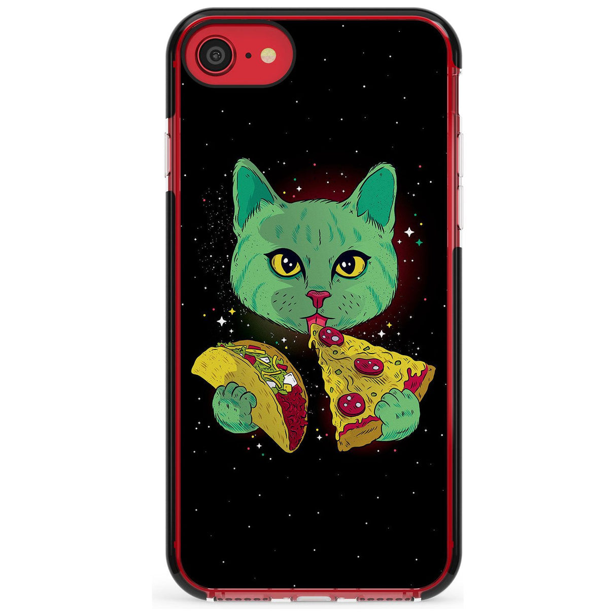 Pizza Purr Black Impact Phone Case for iPhone SE 8 7 Plus