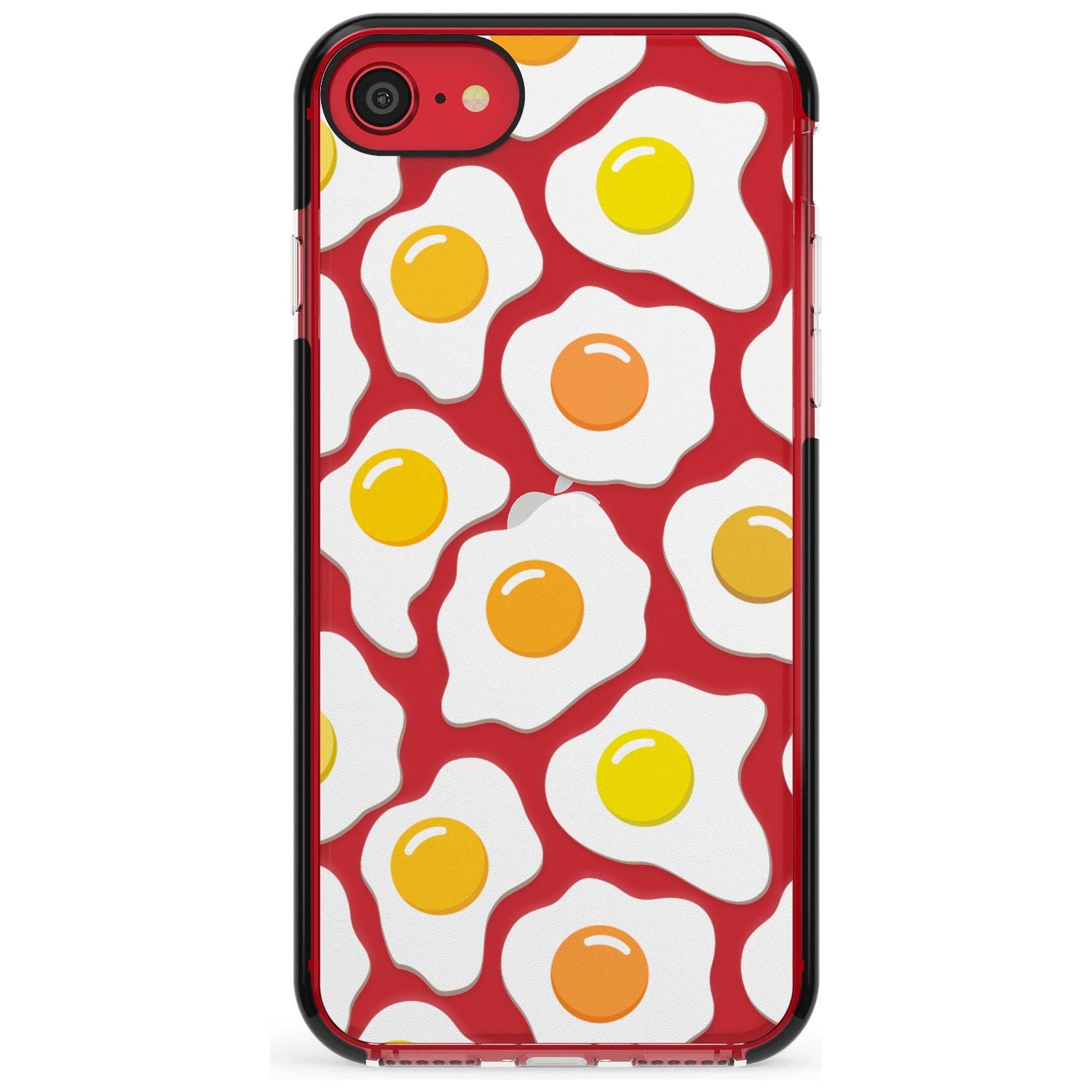 Fried Egg Pattern Black Impact Phone Case for iPhone SE 8 7 Plus