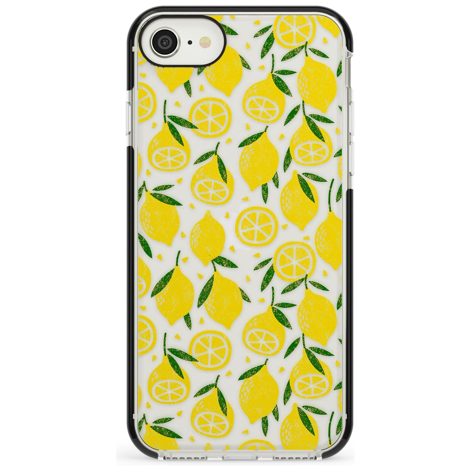Bright Lemon Fruity Pattern iPhone Case  Black Impact Phone Case - Case Warehouse
