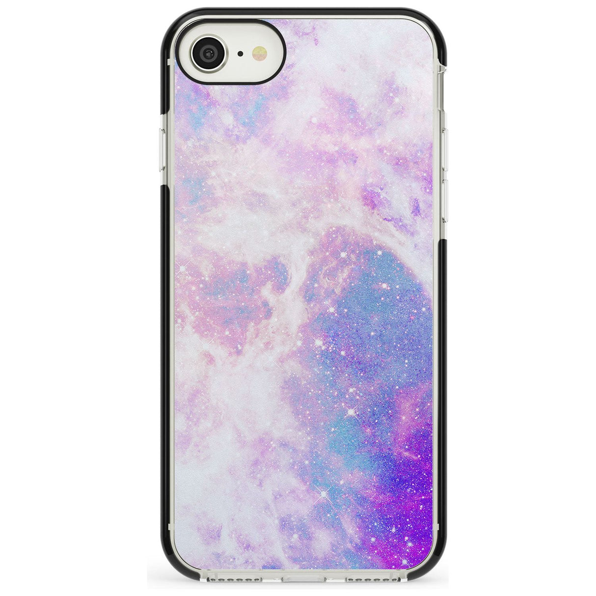 Purple & Blue Galaxy Pattern Design Black Impact Phone Case for iPhone SE 8 7 Plus