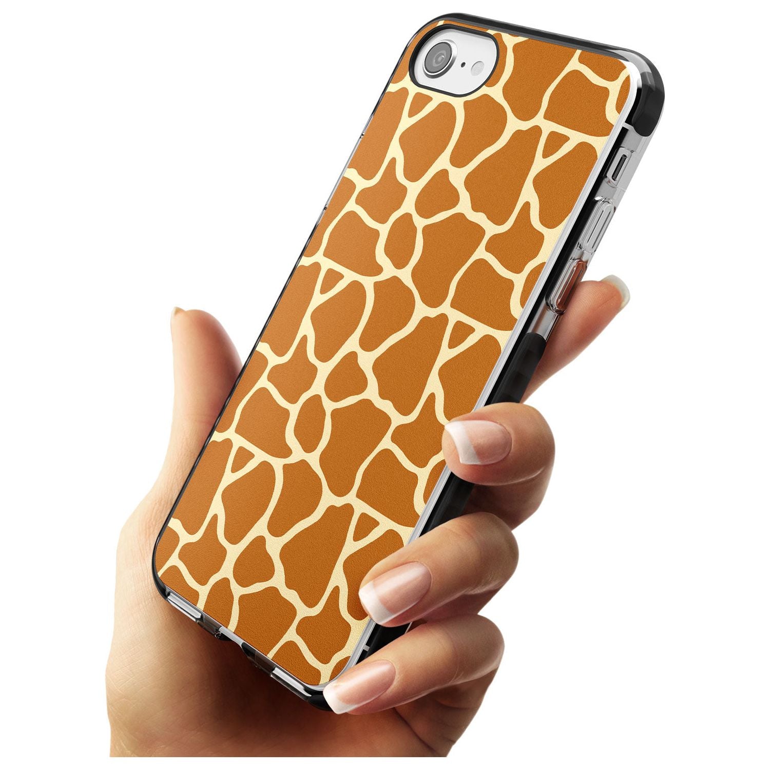Giraffe Pattern Black Impact Phone Case for iPhone SE 8 7 Plus
