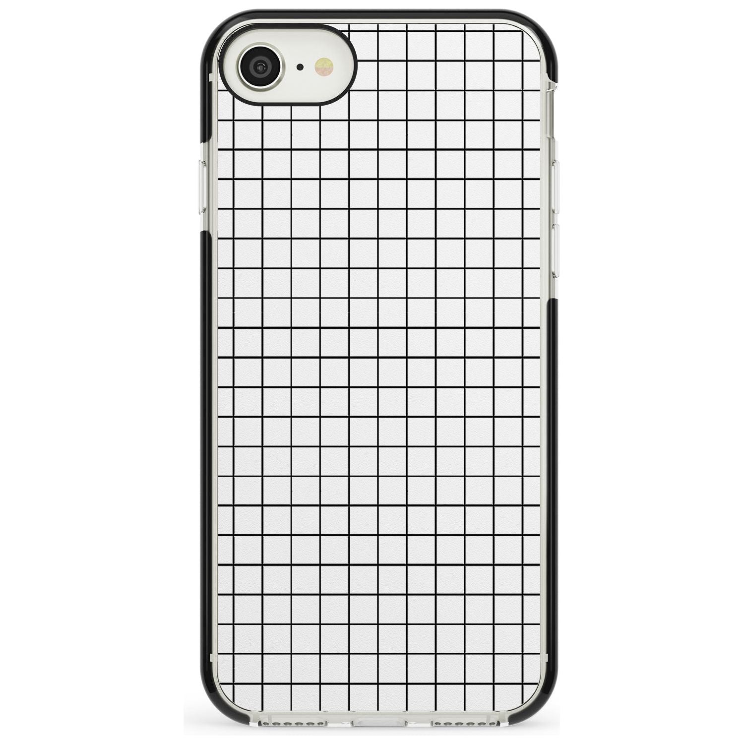 Simplistic Small Grid Designs White Black Impact Phone Case for iPhone SE 8 7 Plus