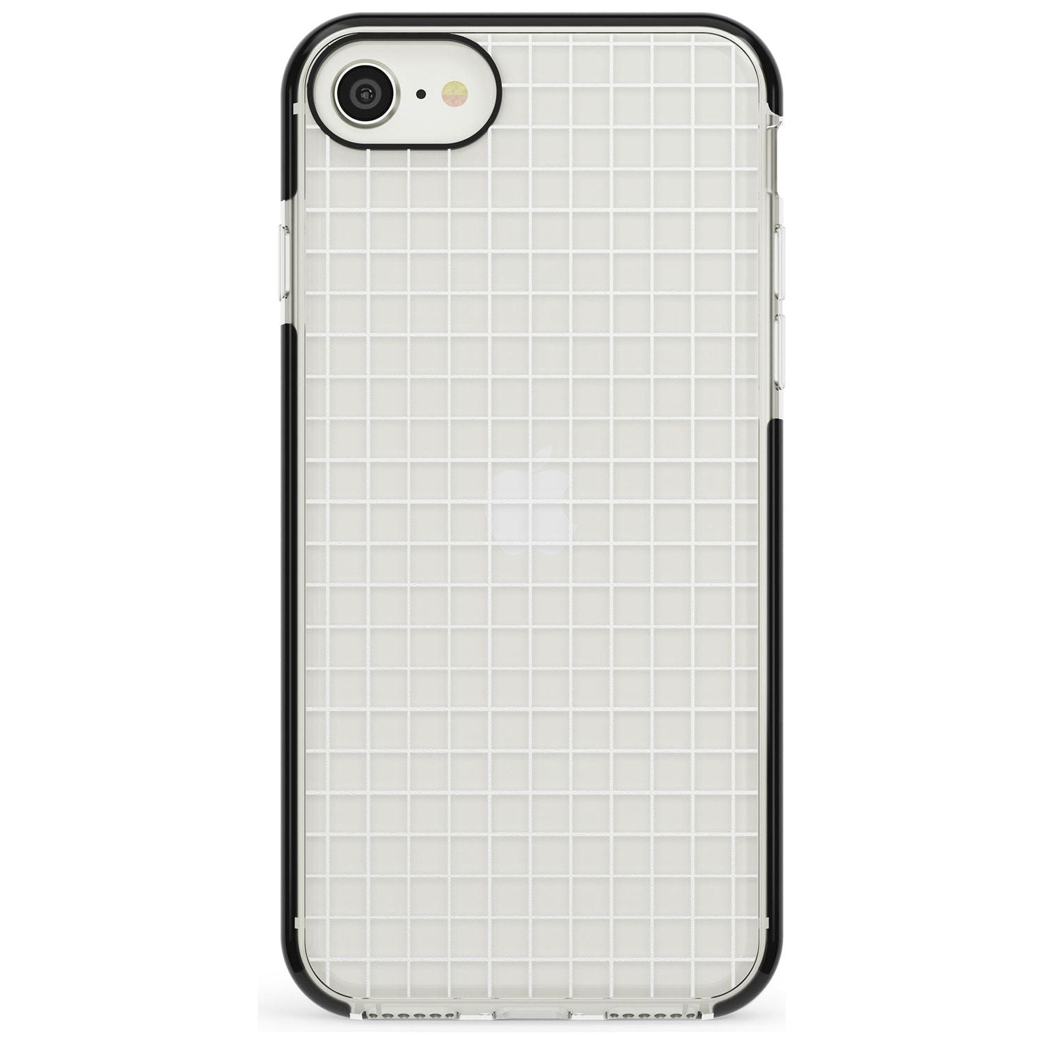 Simplistic Small Grid Designs White (Transparent) Black Impact Phone Case for iPhone SE 8 7 Plus