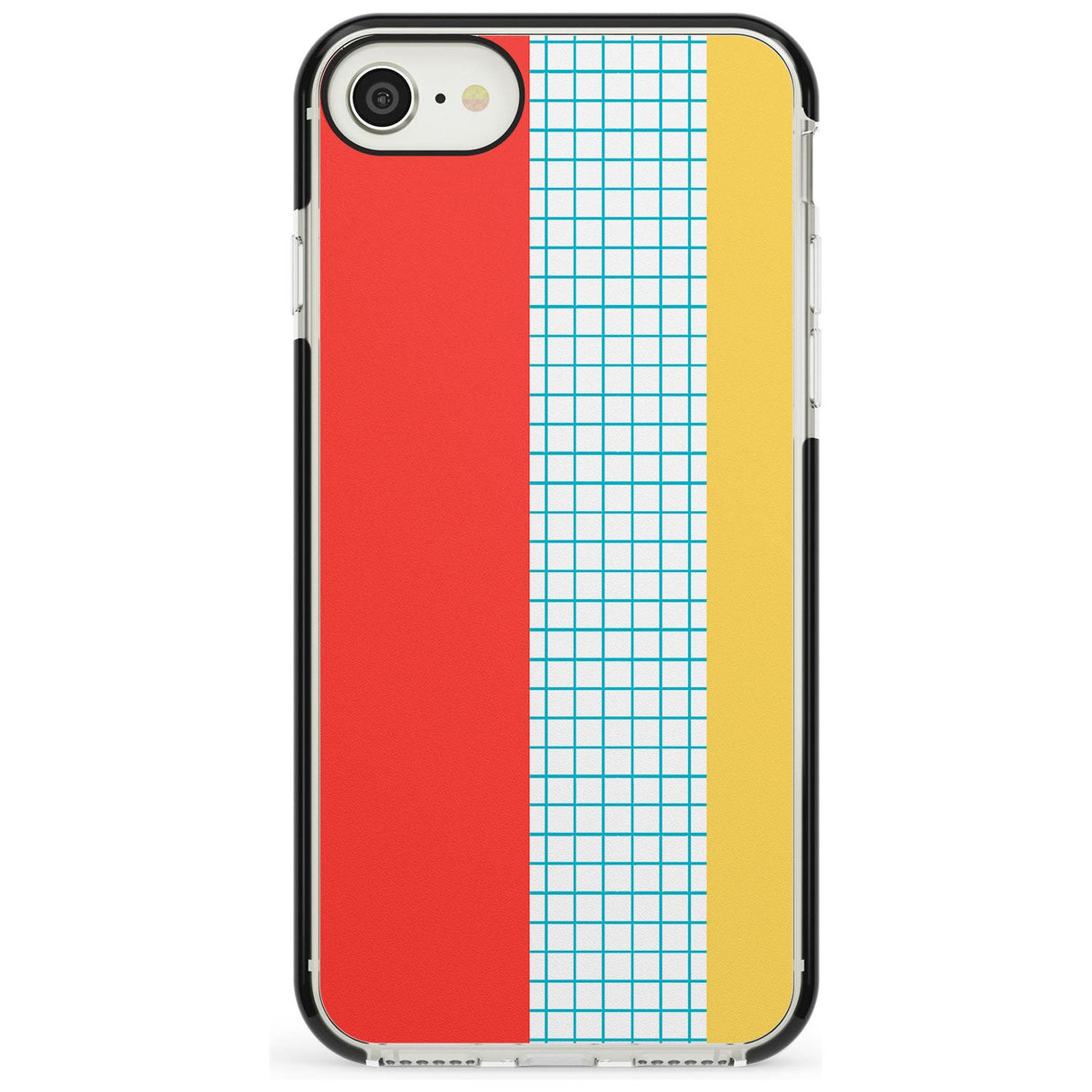 Abstract Grid Red, Blue, Yellow Black Impact Phone Case for iPhone SE 8 7 Plus