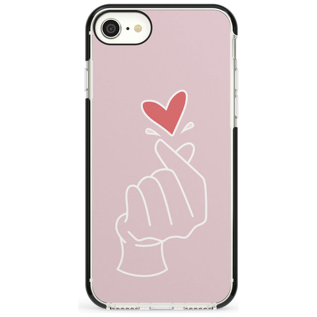 Finger Heart in Pink Pink Fade Impact Phone Case for iPhone SE 8 7 Plus