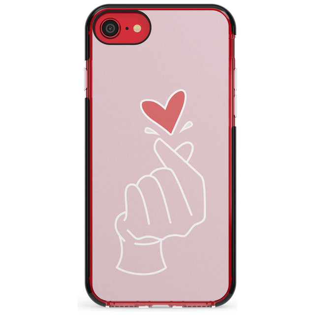 Finger Heart in Pink Pink Fade Impact Phone Case for iPhone SE 8 7 Plus