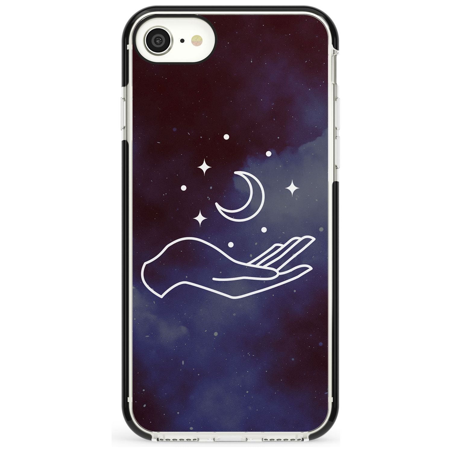 Floating Moon Above Hand Pink Fade Impact Phone Case for iPhone SE 8 7 Plus