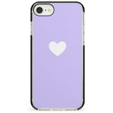 Single Heart White & Pale Purple Black Impact Phone Case for iPhone SE 8 7 Plus