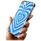 Blue Heart Illusion Black Impact Phone Case for iPhone SE 8 7 Plus