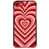 Red Heart Illusion Black Impact Phone Case for iPhone SE 8 7 Plus