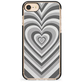 Monochrome Heart Illusion Black Impact Phone Case for iPhone SE 8 7 Plus