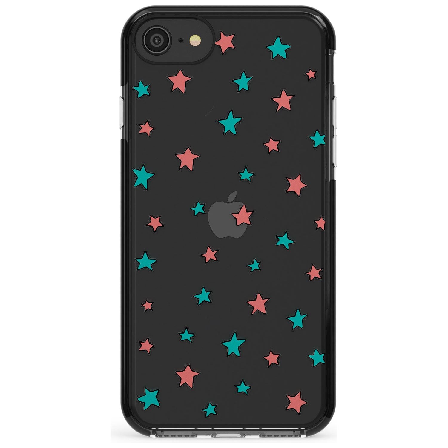 Heartstopper Stars Pattern Black Impact Phone Case for iPhone SE 8 7 Plus