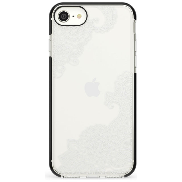 White Henna Botanicals Black Impact Phone Case for iPhone SE 8 7 Plus