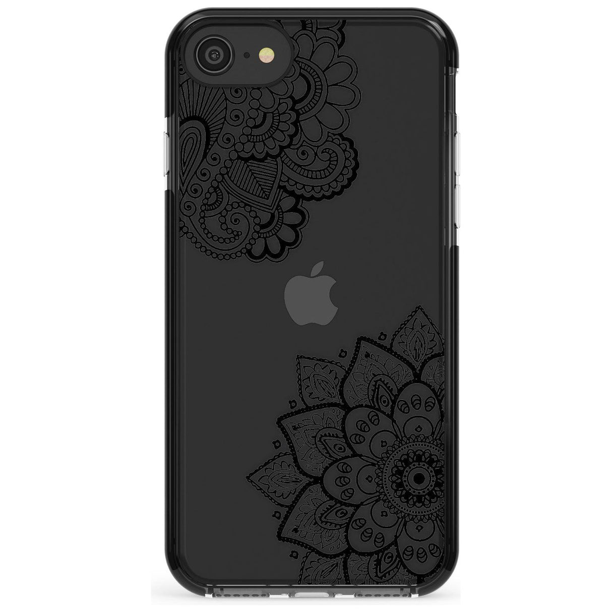 Black Henna Florals Black Impact Phone Case for iPhone SE 8 7 Plus