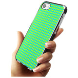 Neon Lime & Turquoise Houndstooth Pattern Black Impact Phone Case for iPhone SE 8 7 Plus