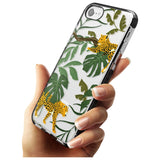 Two Jaguars & Foliage Jungle Cat Pattern Black Impact Phone Case for iPhone SE 8 7 Plus