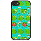 Frog Booty Kawaii Pattern Black Impact Phone Case for iPhone SE 8 7 Plus