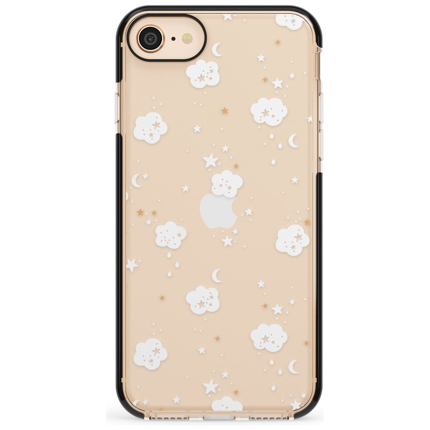 Stars & Clouds Pink Fade Impact Phone Case for iPhone SE 8 7 Plus