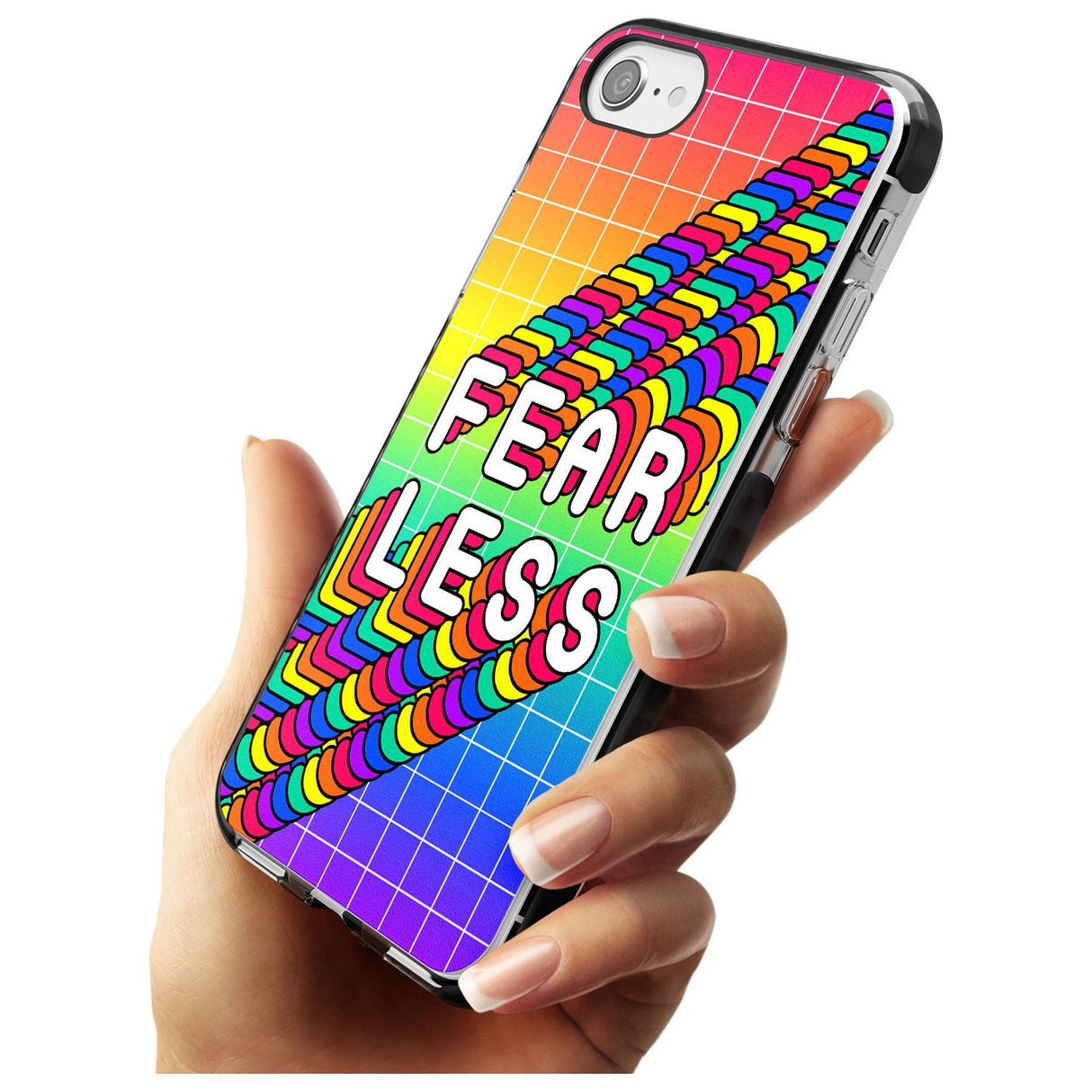 Fearless Black Impact Phone Case for iPhone SE 8 7 Plus