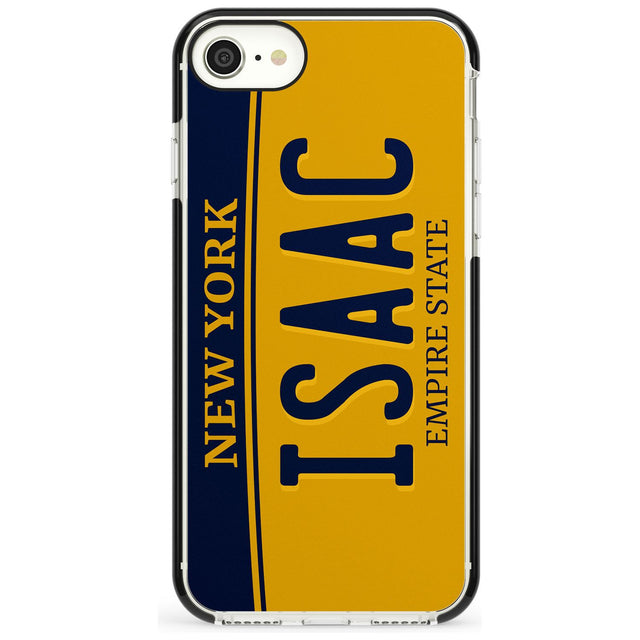 New York License Plate Pink Fade Impact Phone Case for iPhone SE 8 7 Plus