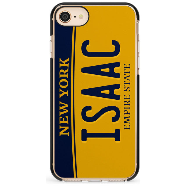 New York License Plate Pink Fade Impact Phone Case for iPhone SE 8 7 Plus