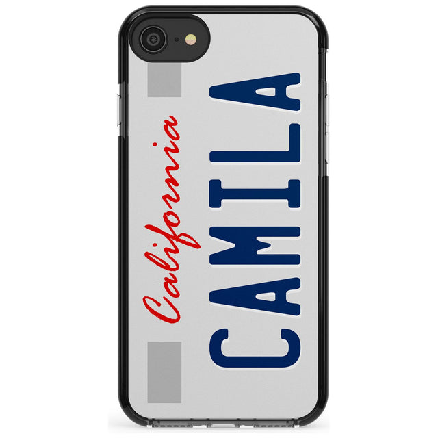 California License Plate Pink Fade Impact Phone Case for iPhone SE 8 7 Plus