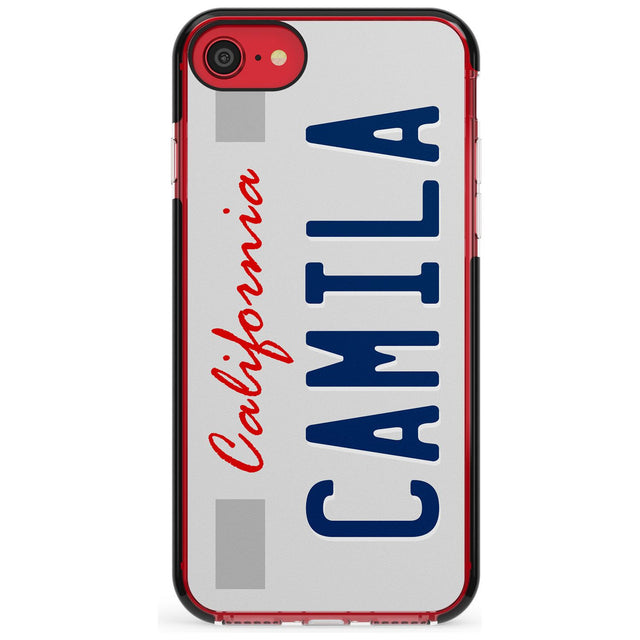 California License Plate Pink Fade Impact Phone Case for iPhone SE 8 7 Plus