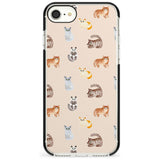 Cute Cat Pattern Pink Fade Impact Phone Case for iPhone SE 8 7 Plus