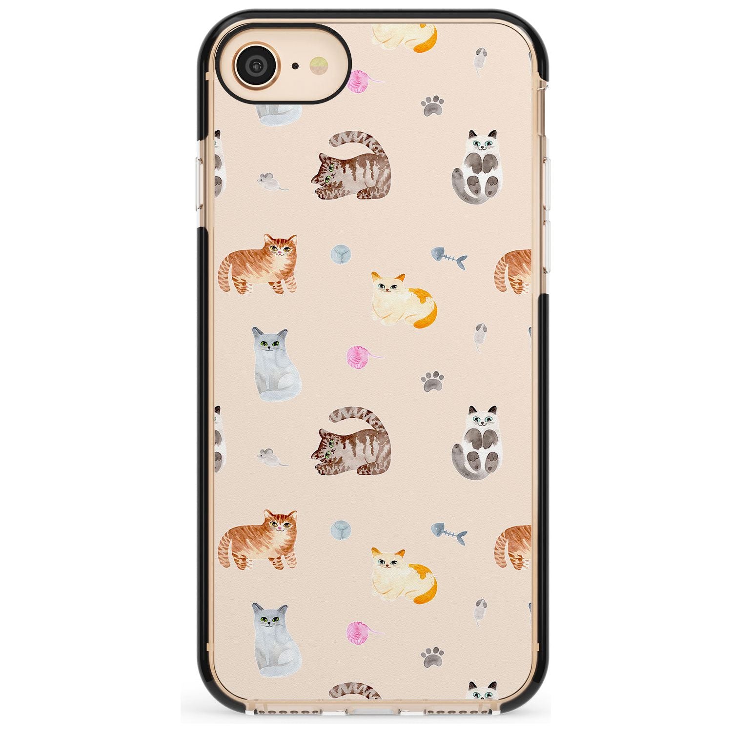 Cats with Toys Pink Fade Impact Phone Case for iPhone SE 8 7 Plus