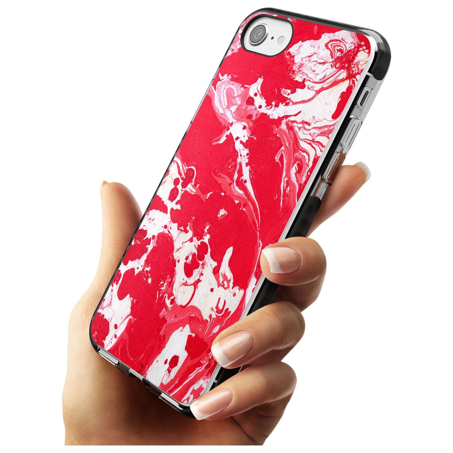 Red & White - Marbled Paper iPhone Case   Phone Case - Case Warehouse