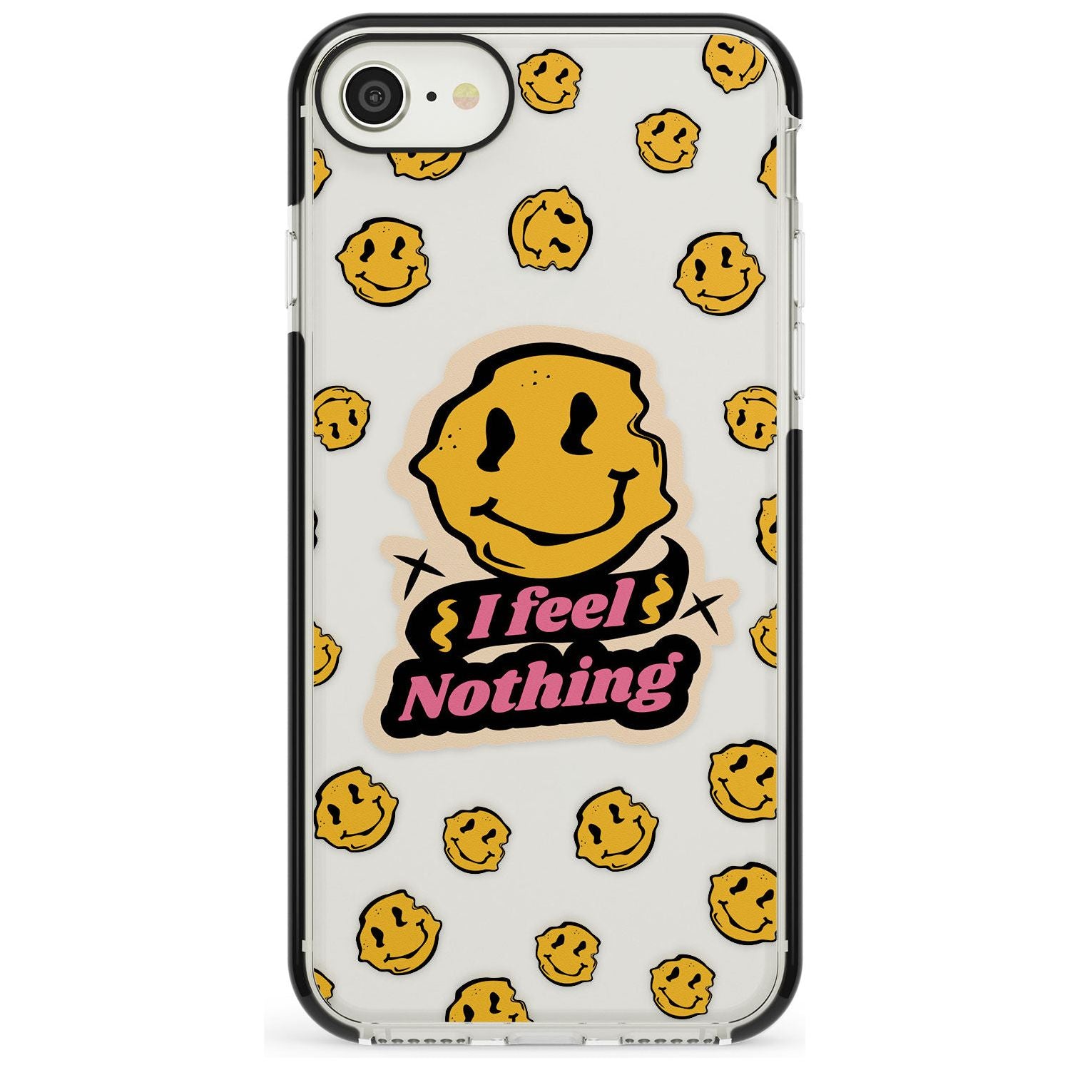 I feel nothing (Clear) Black Impact Phone Case for iPhone SE 8 7 Plus