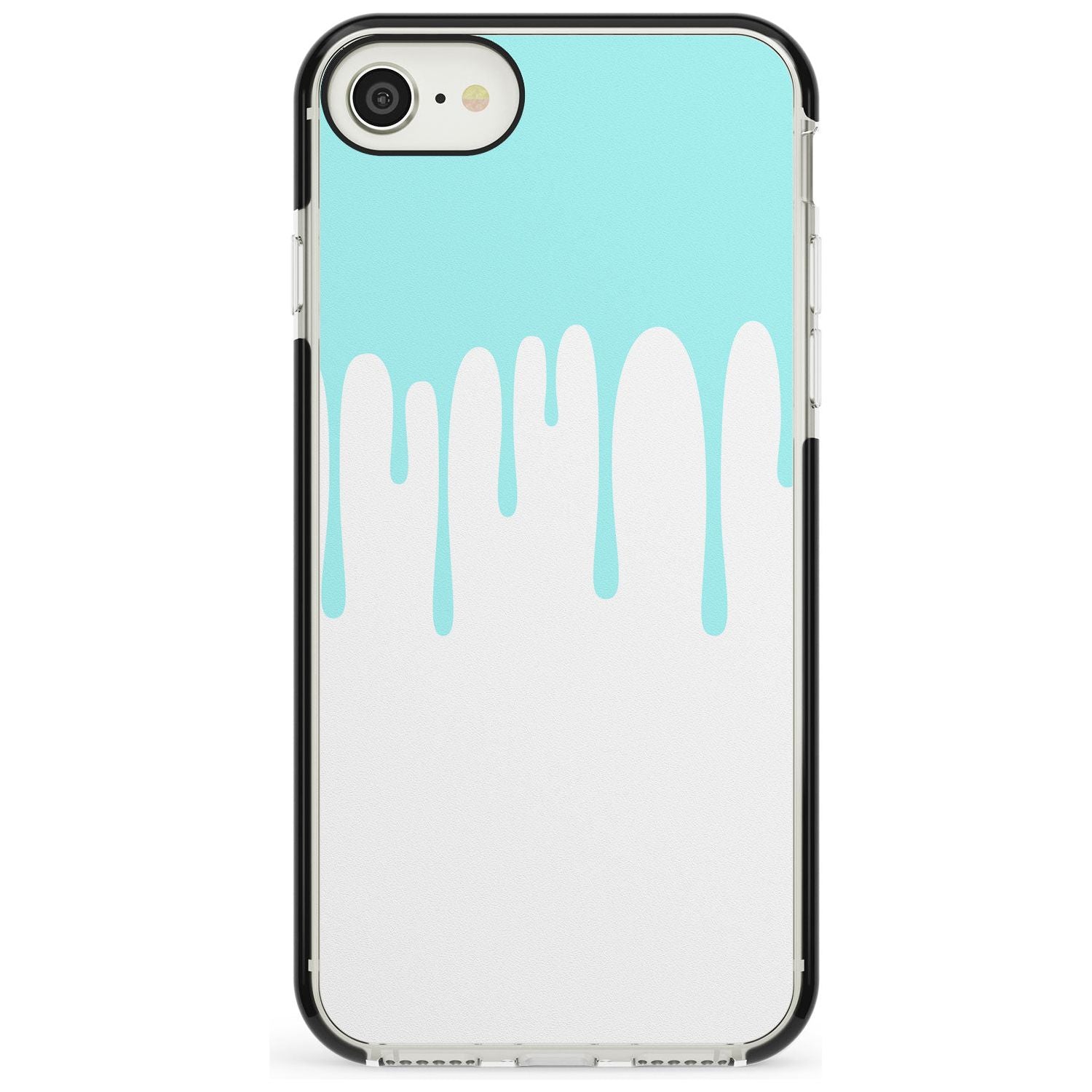 Melted Effect: Teal & White iPhone Case Black Impact Phone Case Warehouse SE 8 7 Plus
