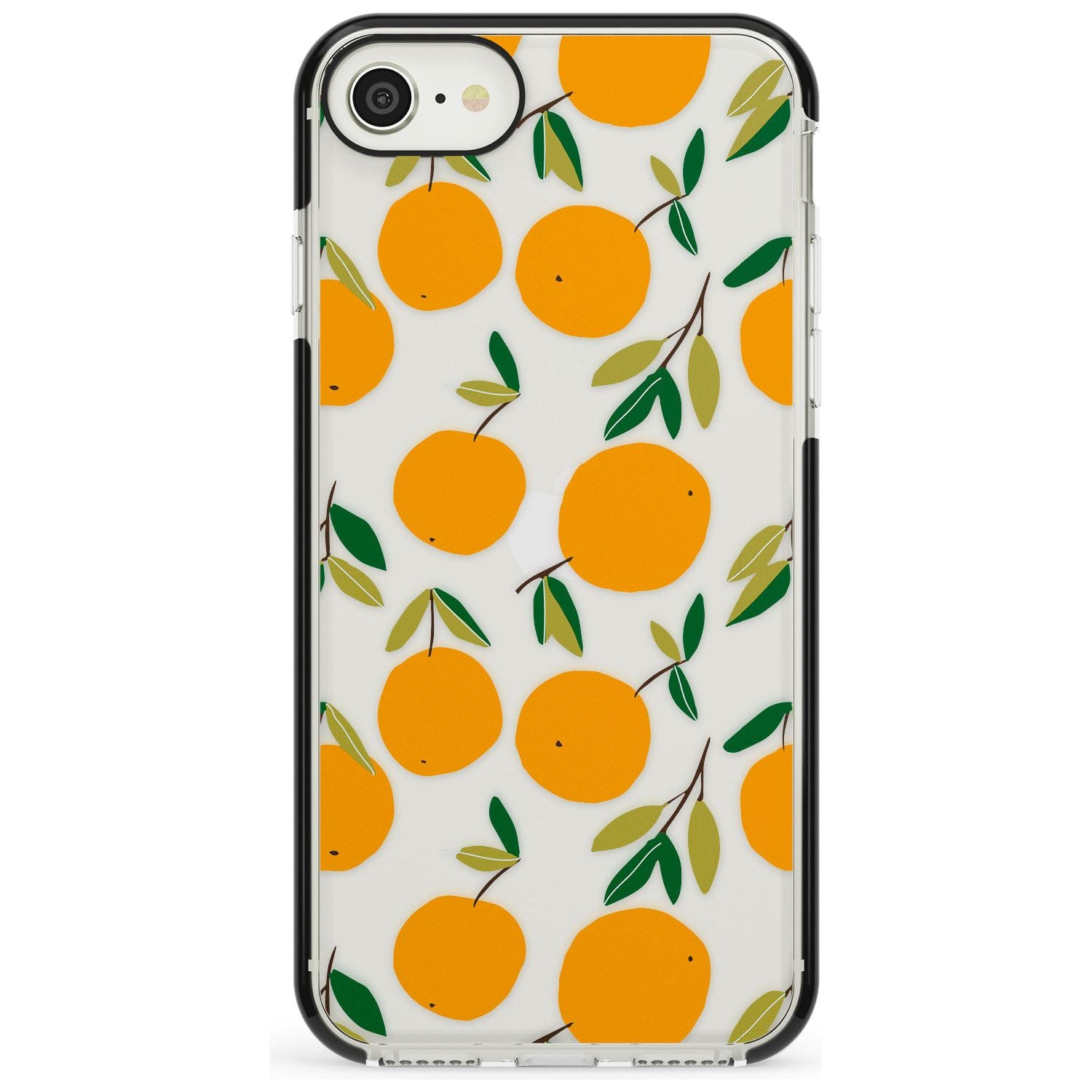 Oranges Pattern Black Impact Phone Case for iPhone SE 8 7 Plus