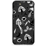 Psychedelic Mushrooms Pattern Black Impact Phone Case for iPhone SE 8 7 Plus