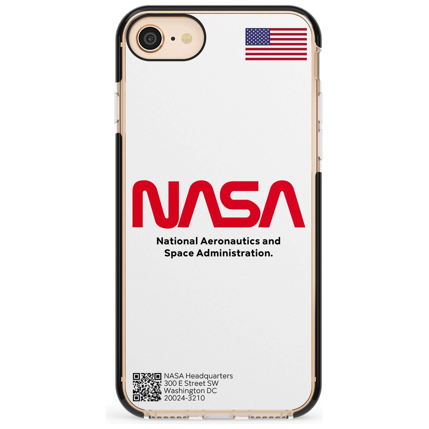 NASA The Worm Black Impact Phone Case for iPhone SE 8 7 Plus