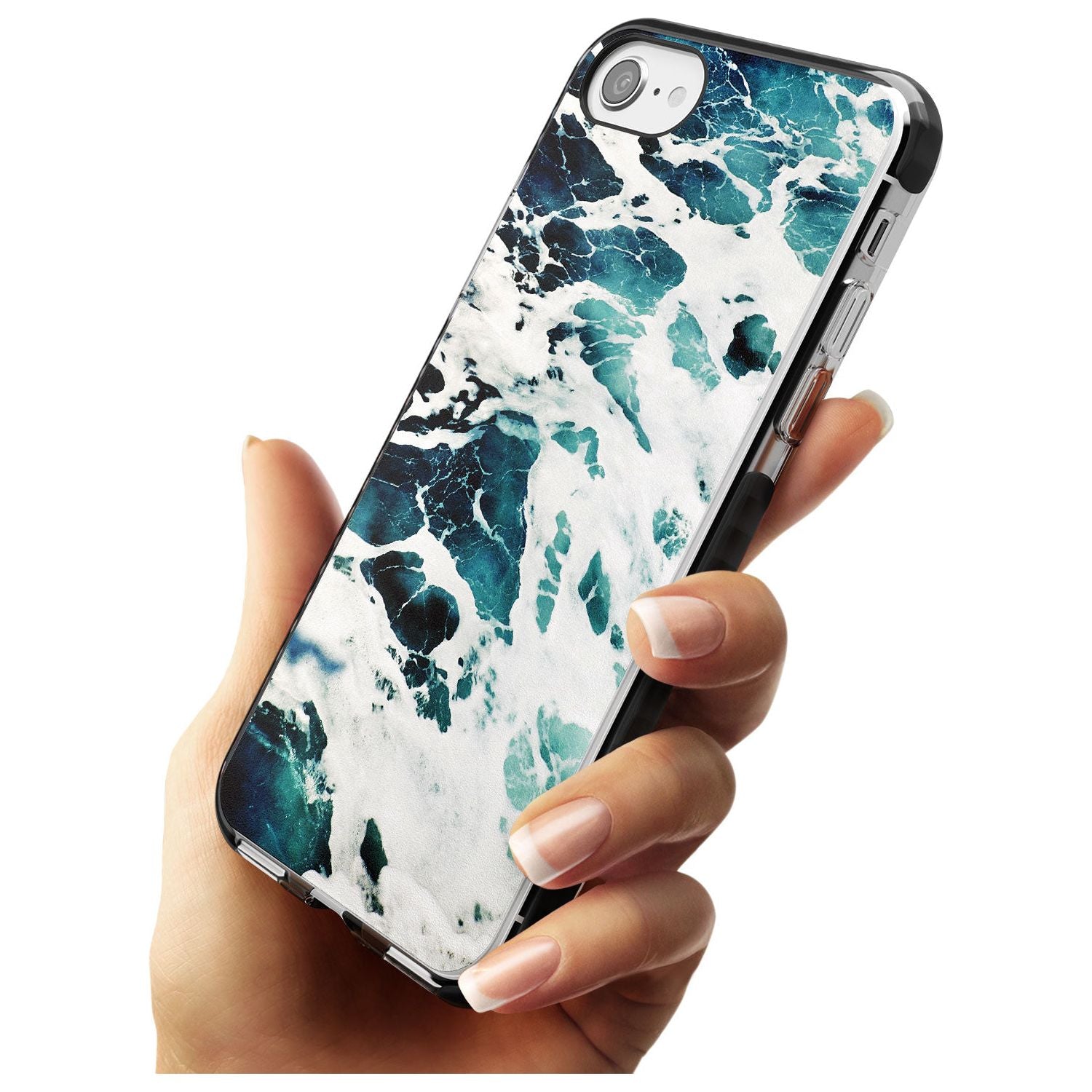 Ocean Waves Photograph Black Impact Phone Case for iPhone SE 8 7 Plus