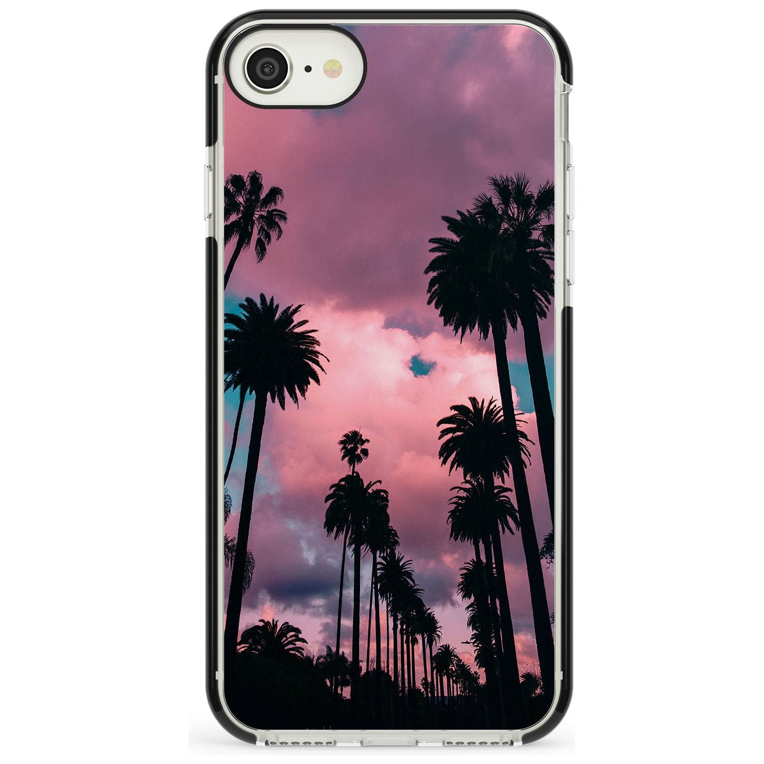 Palm Tree Sunset Photograph Black Impact Phone Case for iPhone SE 8 7 Plus