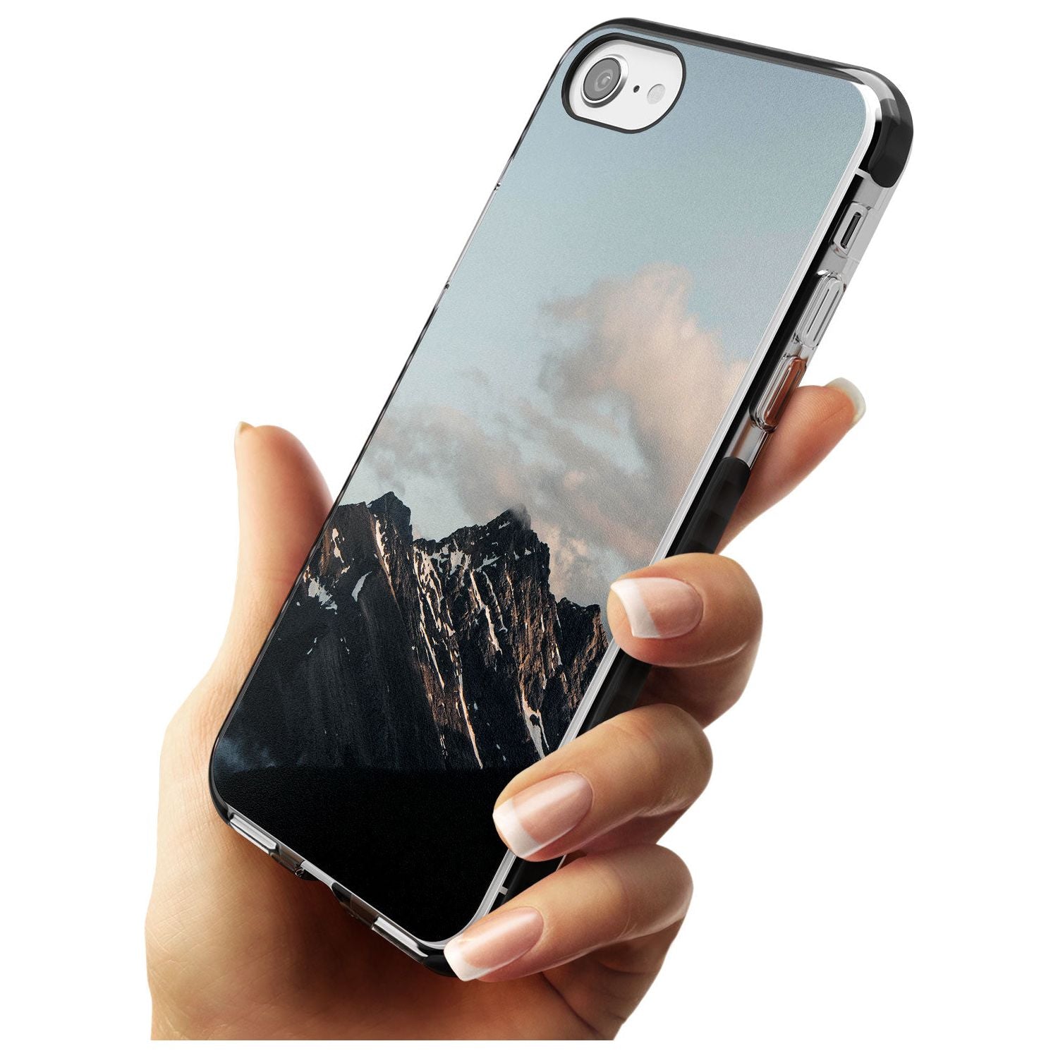 Mountain Range Photograph Black Impact Phone Case for iPhone SE 8 7 Plus